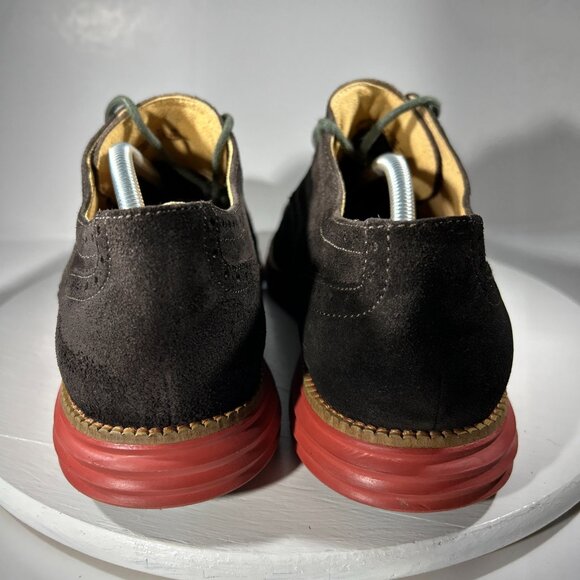 Cole Haan Grand Mens Size 12 M Shoes Knit Sneakers Wingtip Brown Red USED TWICE - Picture 6 of 12